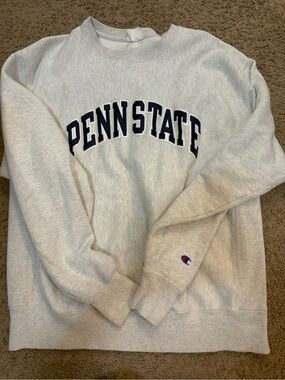 Champion Light Gray Penn State Crewneck Sweatshirt